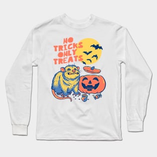 Halloween Possum | No Tricks Only Treats | White BG Long Sleeve T-Shirt